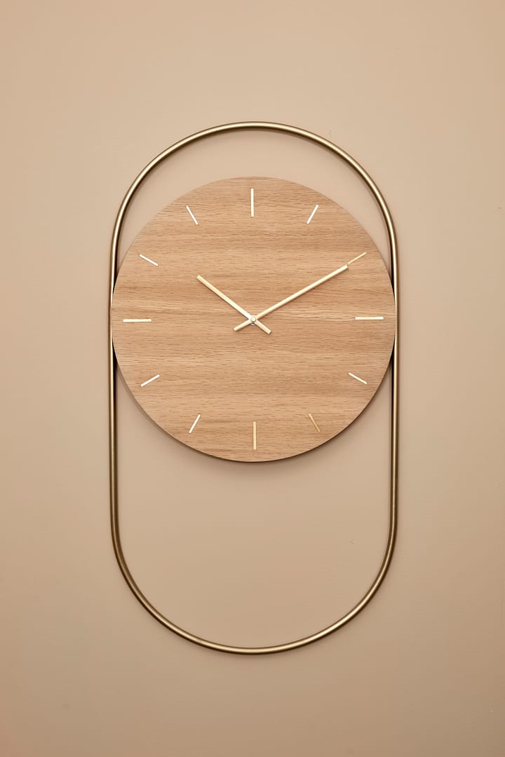 A-Wall wandklok 41x76 cm - Oak-brass - Andersen Furniture