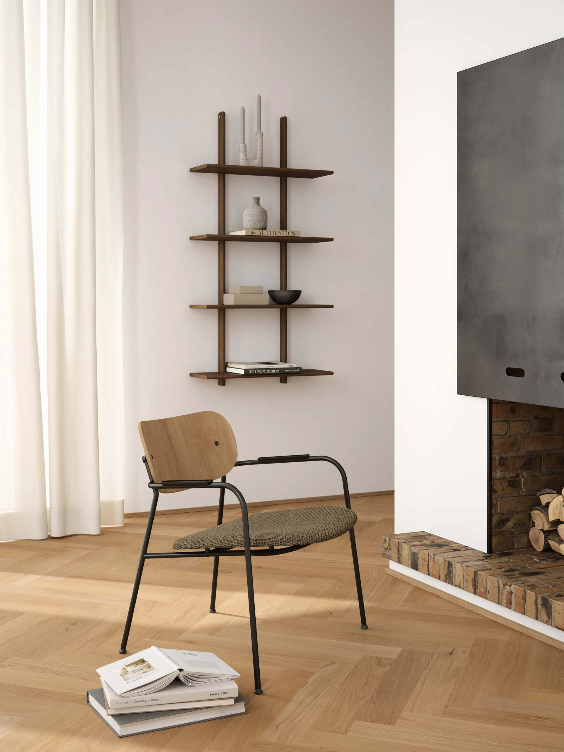 Essence wandplank, Smoked Oiled Oak, 70x25x140 cm Andersen Furniture
