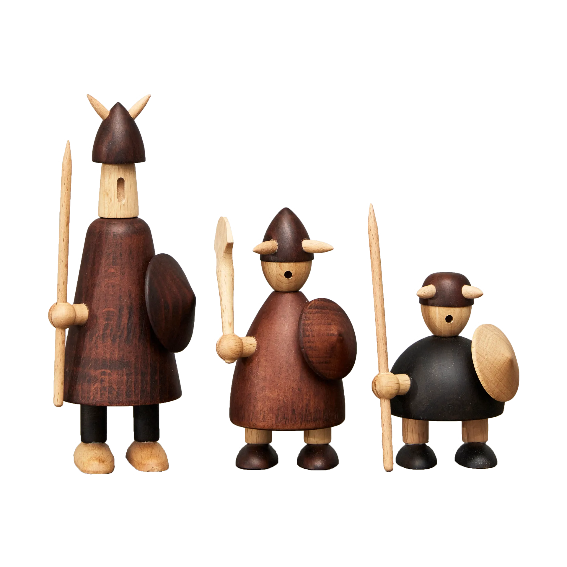 The vikings of Denmark houten figuur 3-delig, Stained beech Andersen Furniture