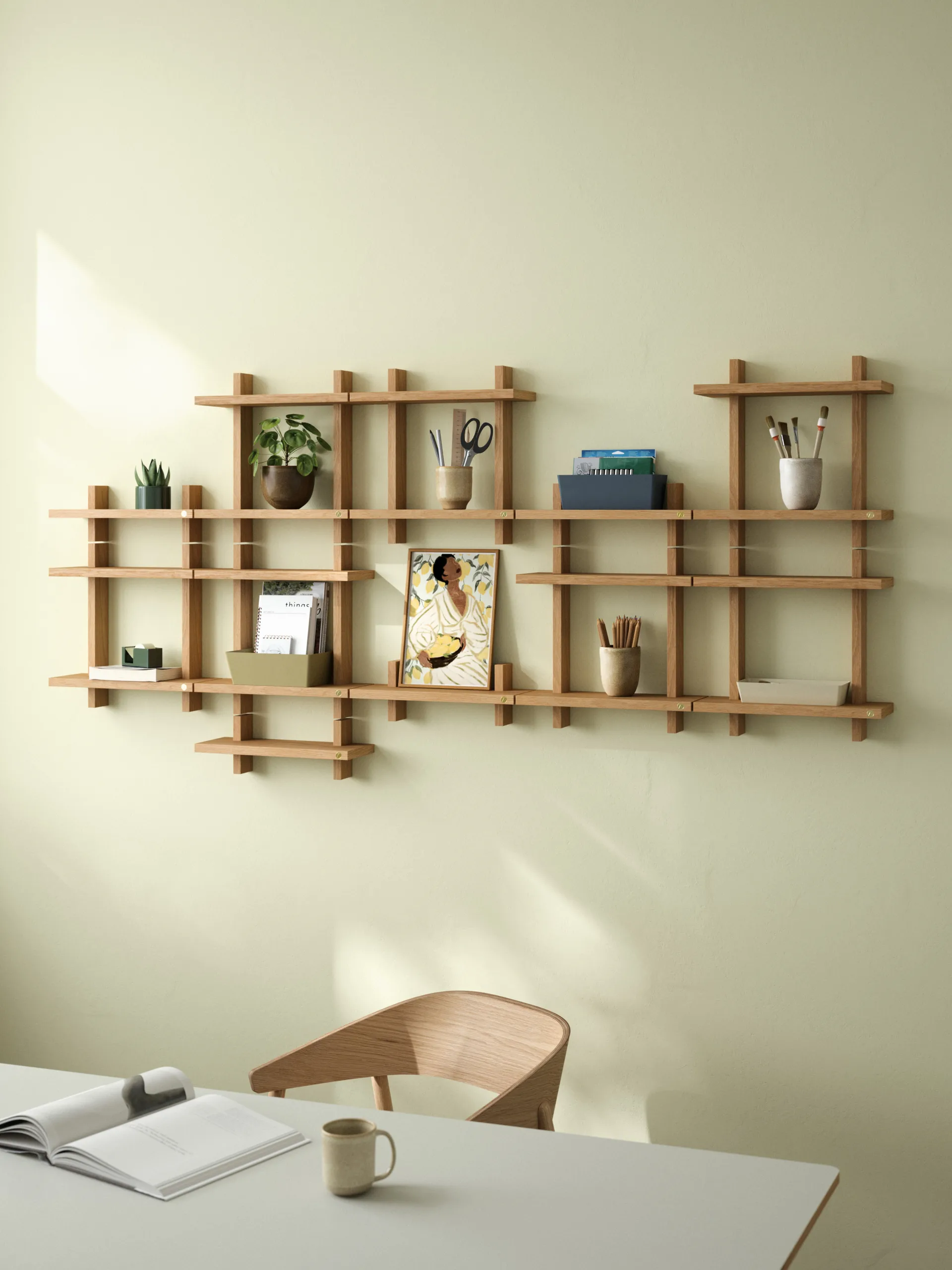 Treat wandplank dubbel, Oiled Nature Oak, 34x12x34 cm Andersen Furniture