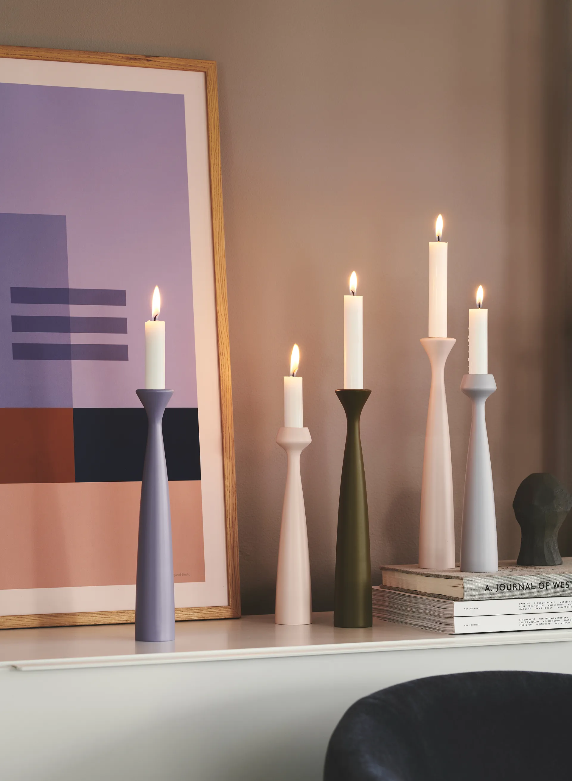 Blossom Lily kandelaar 24,5 cm, Cool grey Applicata