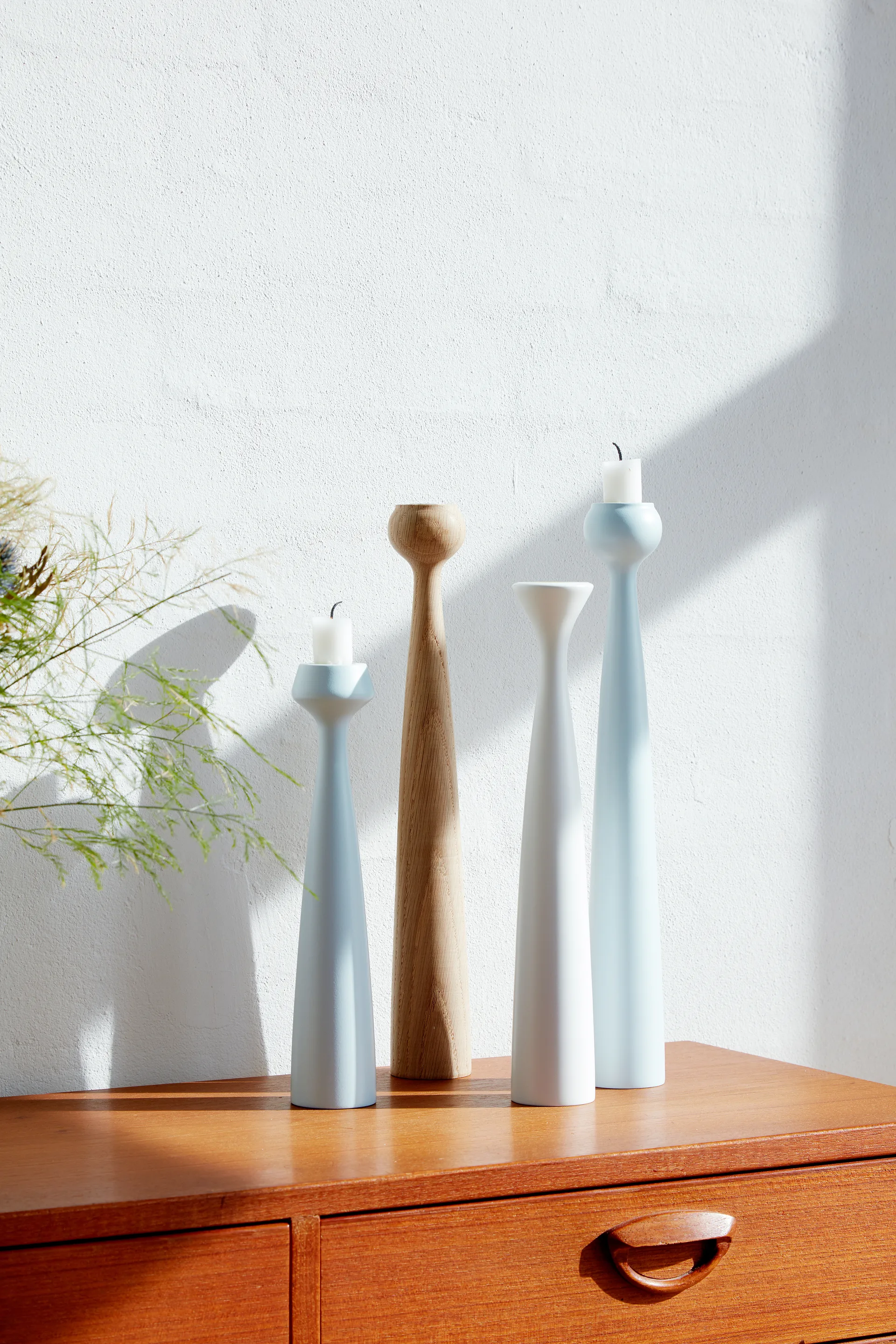 Blossom Lily kandelaar 24,5 cm, Sky blue Applicata