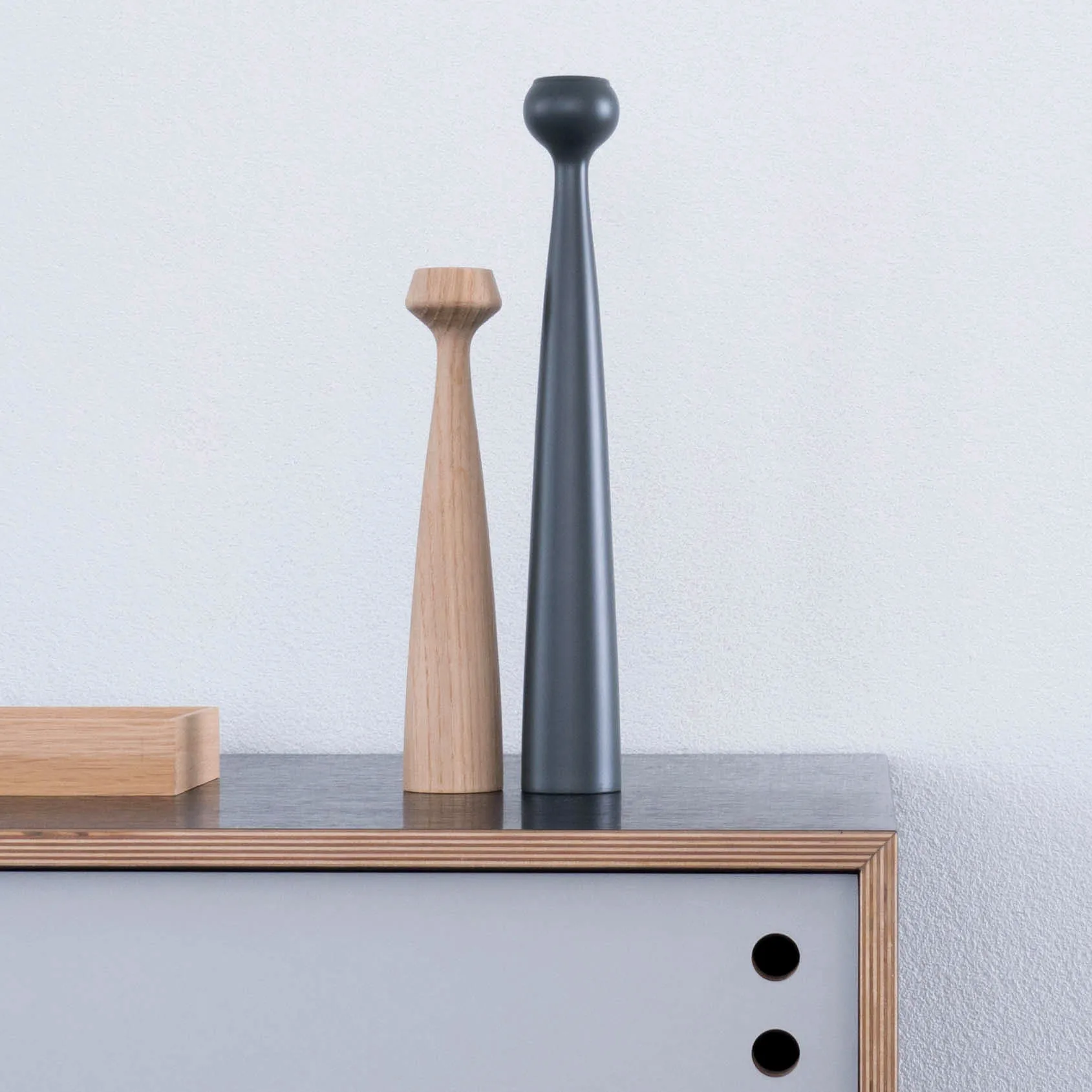 Blossom Lily kandelaar, onbehandeld eiken Applicata