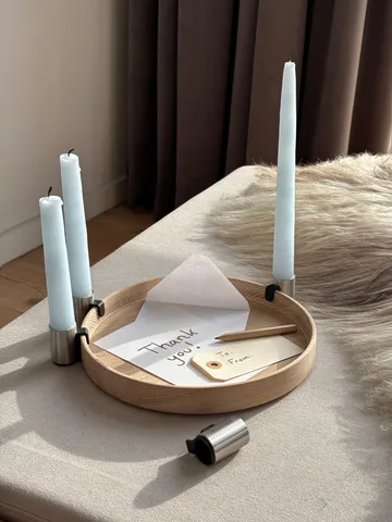 Luna adventskandelaar Ø27 cm - Eik-staal - Applicata