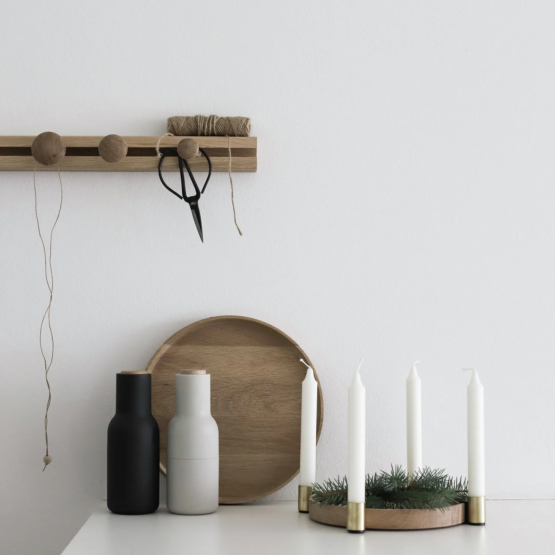 Luna maxi kaarsenhouder, Eiken-messing Applicata