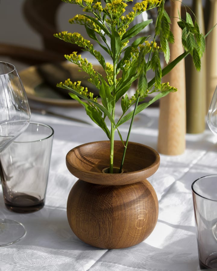 Shape bowl vaas, Gerookte eiken Applicata