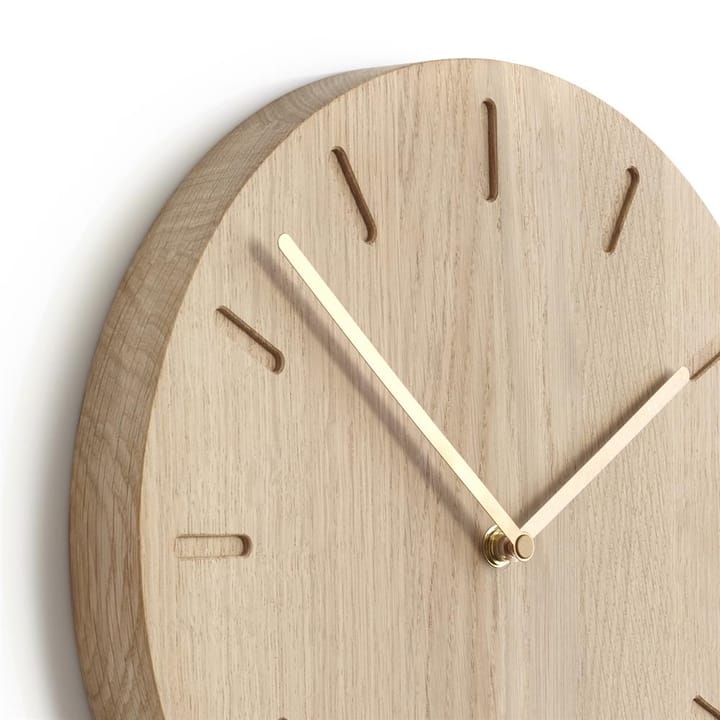 Watch Out wandklok eiken, eiken-messing Applicata