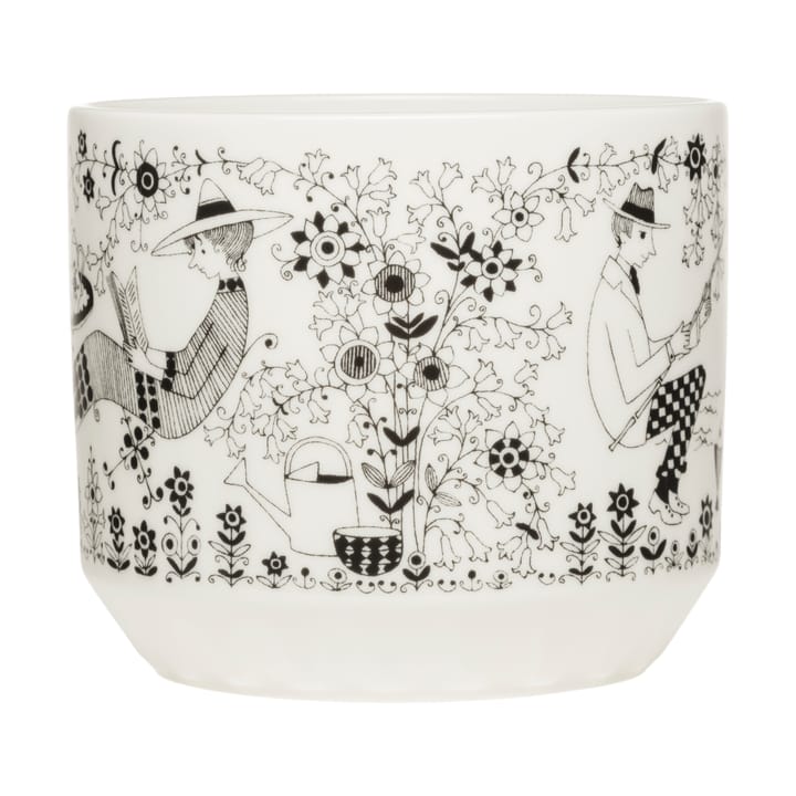 Emilia pot Ø14 cm, Zwart-wit Arabia