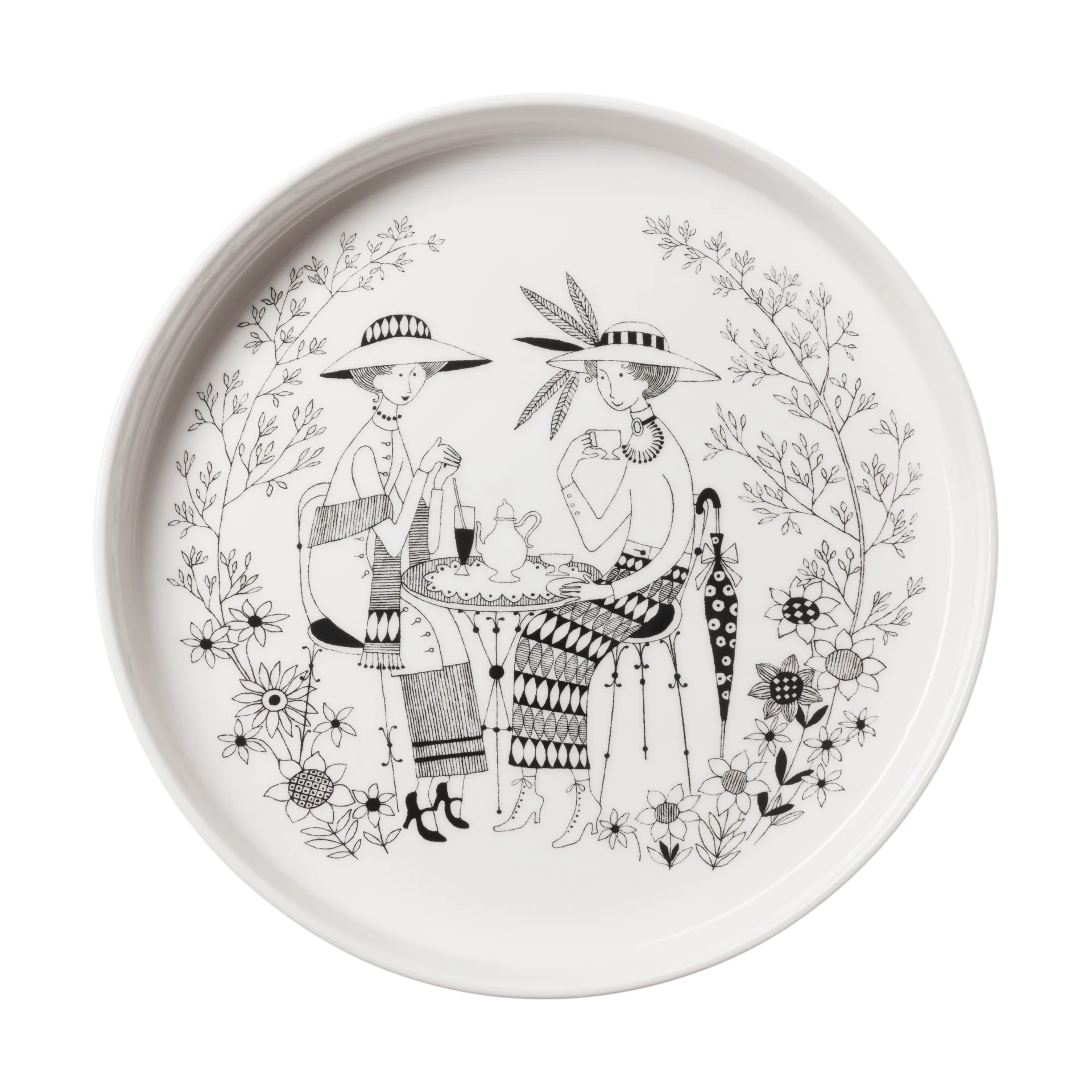 Emilia taartvorm Ø28 cm, Zwart-wit Arabia