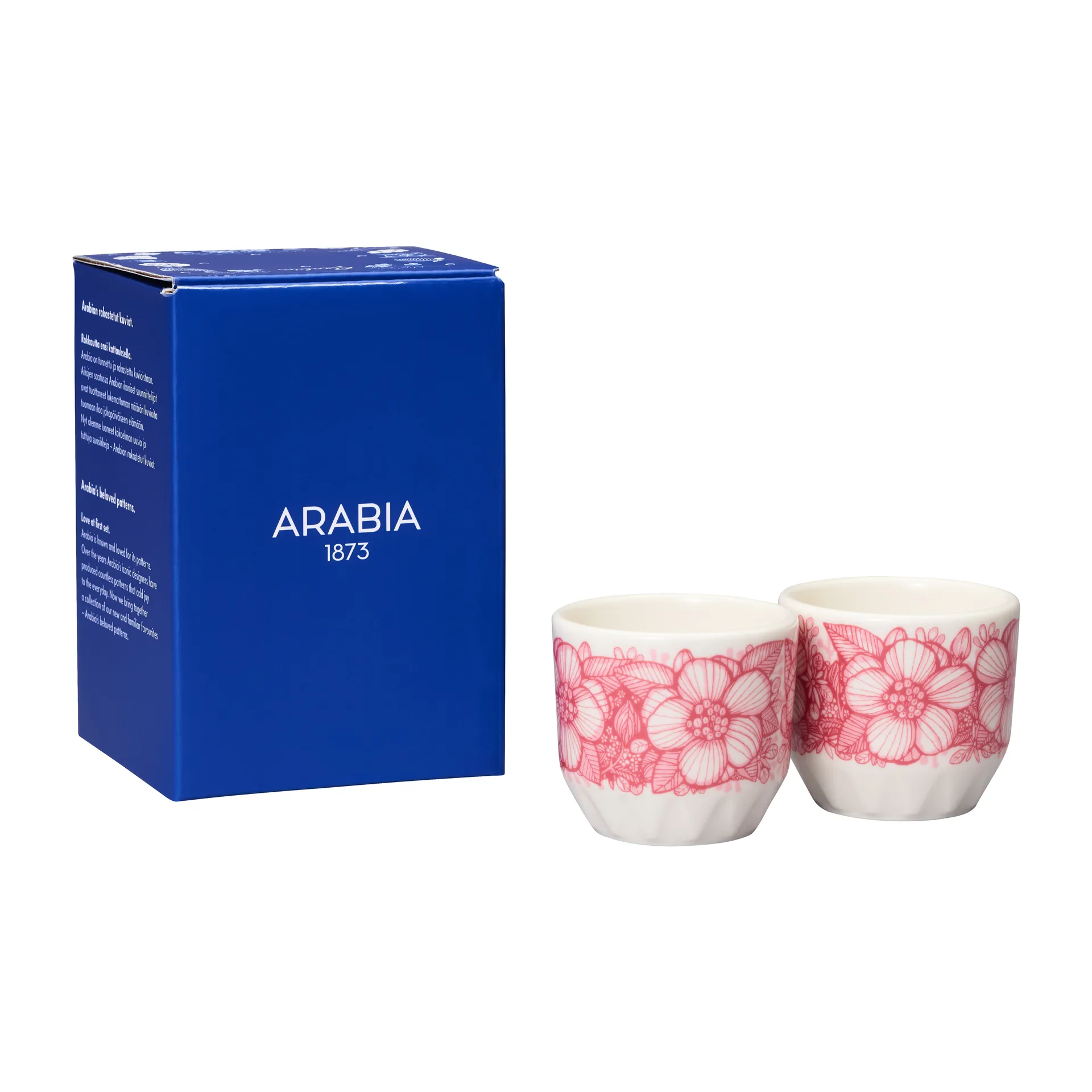 Huvila eierdop 2-pack, Roze-wit Arabia