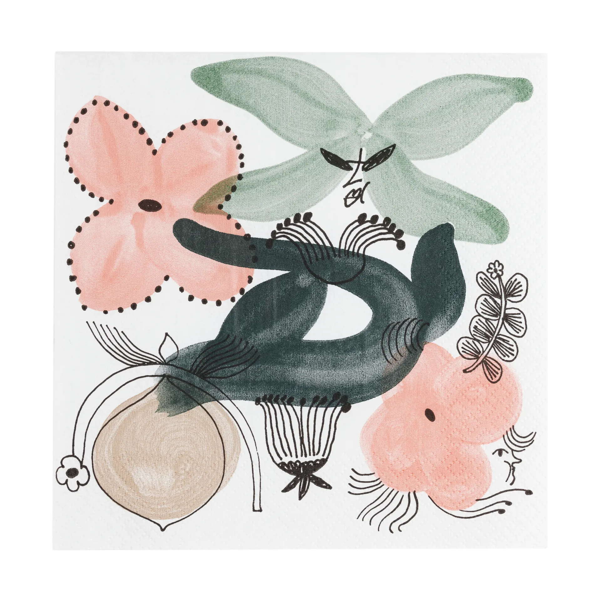 Kukkamaa papieren servet 33x33 cm 20-pack, Groen Arabia