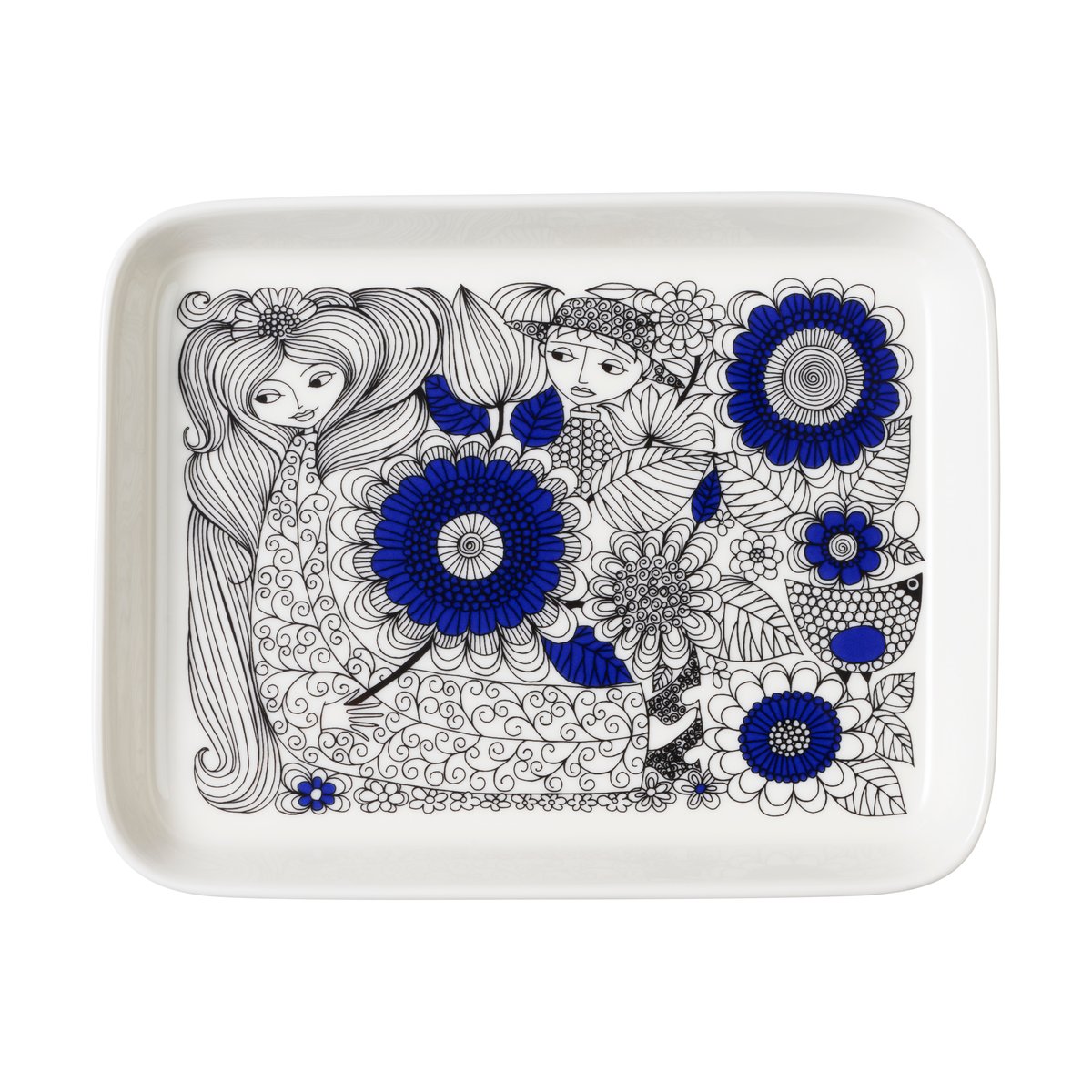 Arabia Pastoraali bord 15x19 cm Blauw-wit | Scandinavisch Interieur | Serveerschalen & -schotels | Blauw