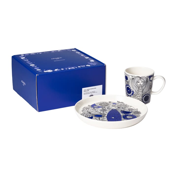 Pastoraali mok 30 cl en bord Ø19 cm, Blauw Arabia