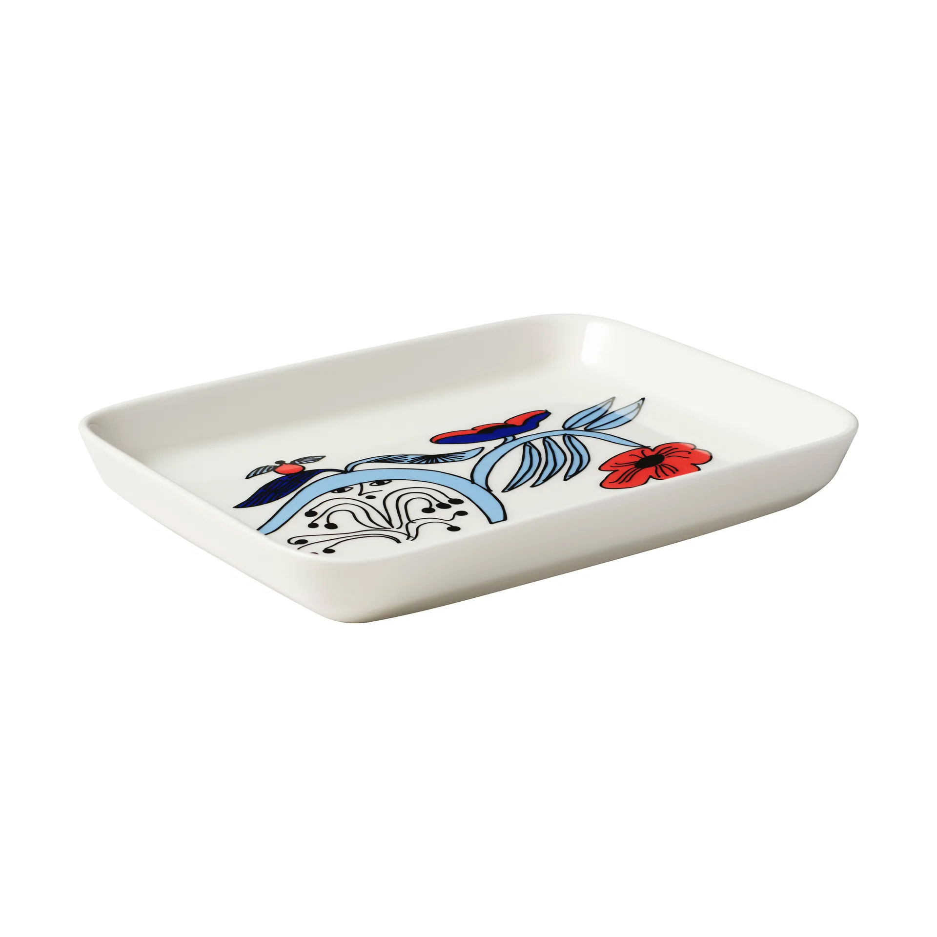 Puutarhurit bord 15x19 cm, Blauw-wit-rood Arabia