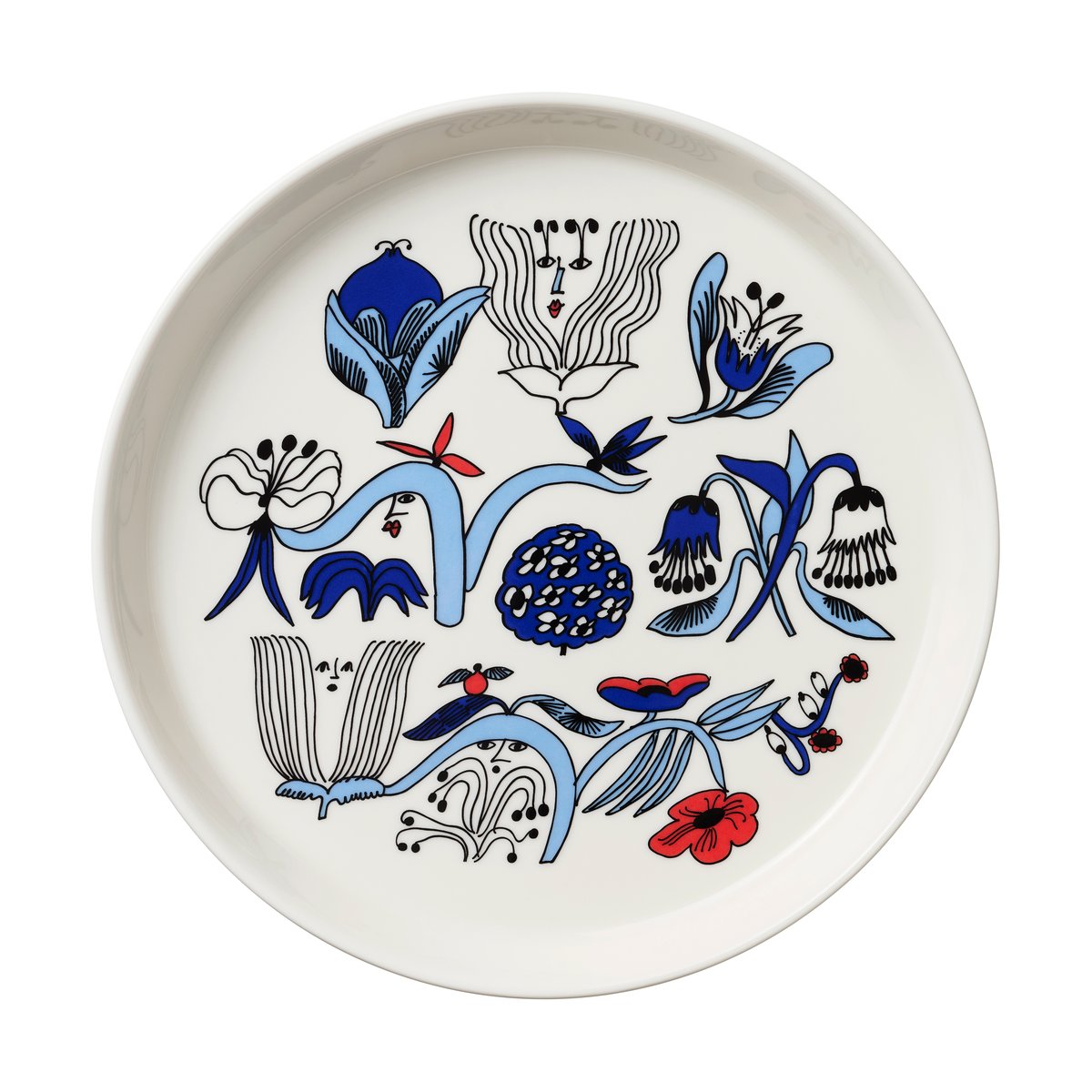 Arabia Puutarhurit bord Ø19 cm Blauw-wit-rood