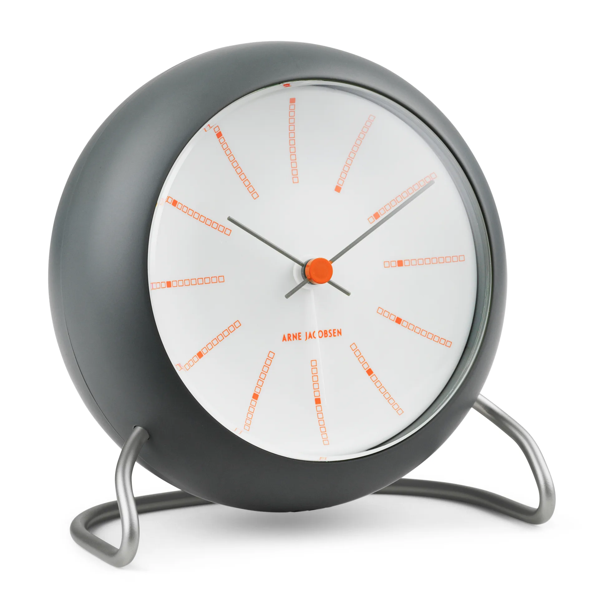 AJ Bankers tafelklok Ø11 cm, Donkergrijs Arne Jacobsen Clocks