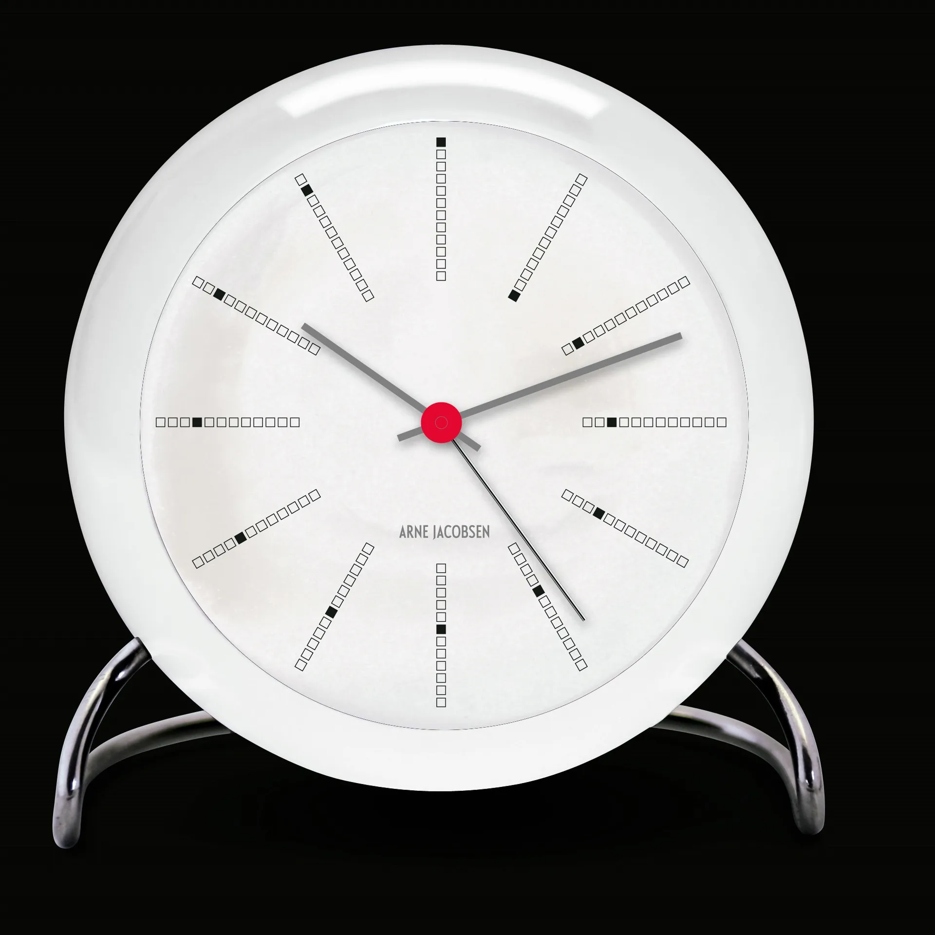 AJ Bankers tafelklok, wit Arne Jacobsen Clocks