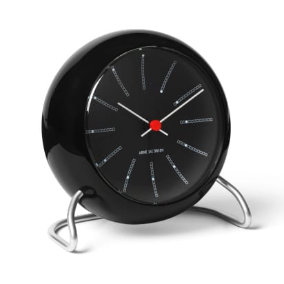 AJ Bankers tafelklok, Zwart Arne Jacobsen Clocks