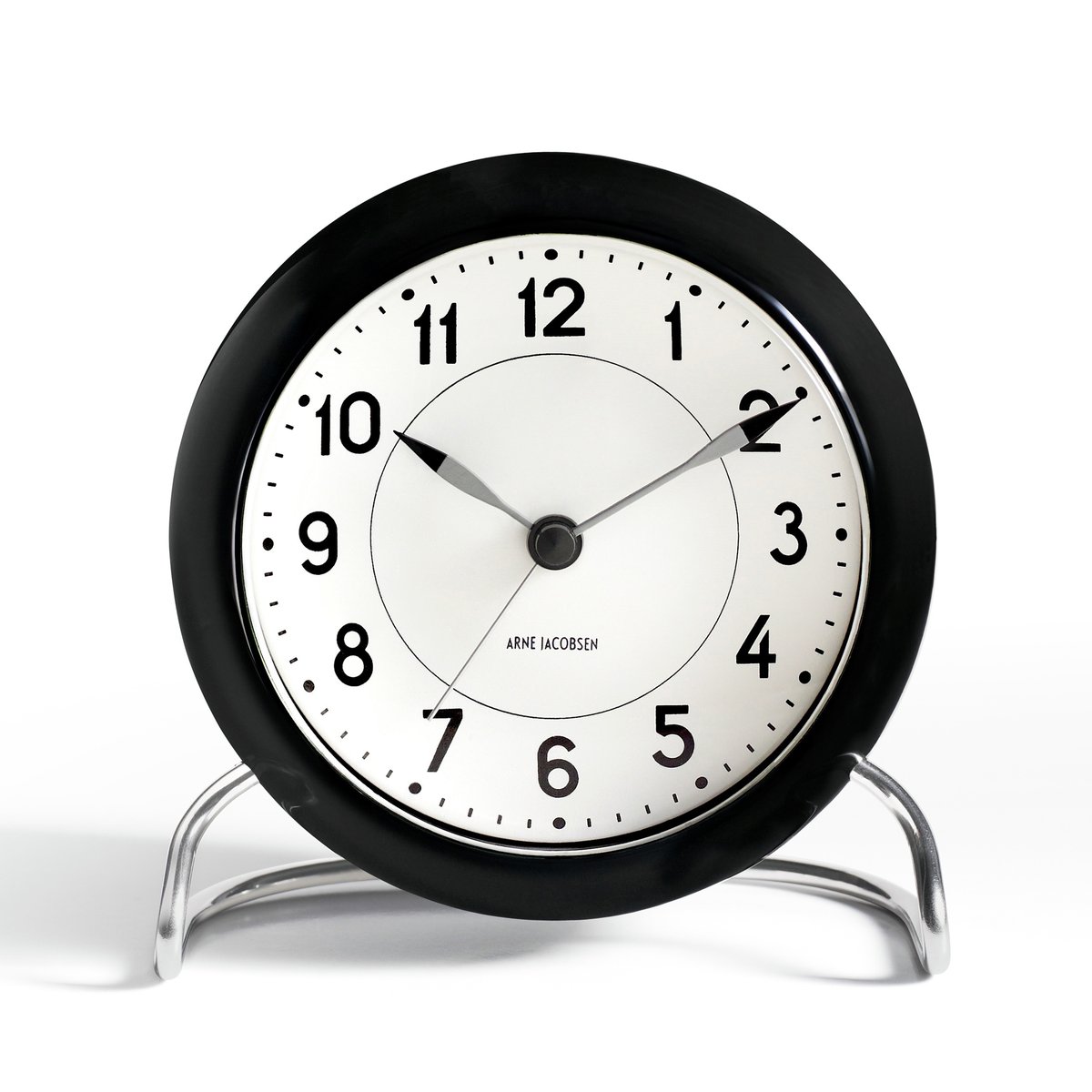 Arne Jacobsen Clocks AJ Station tafel klok zwart