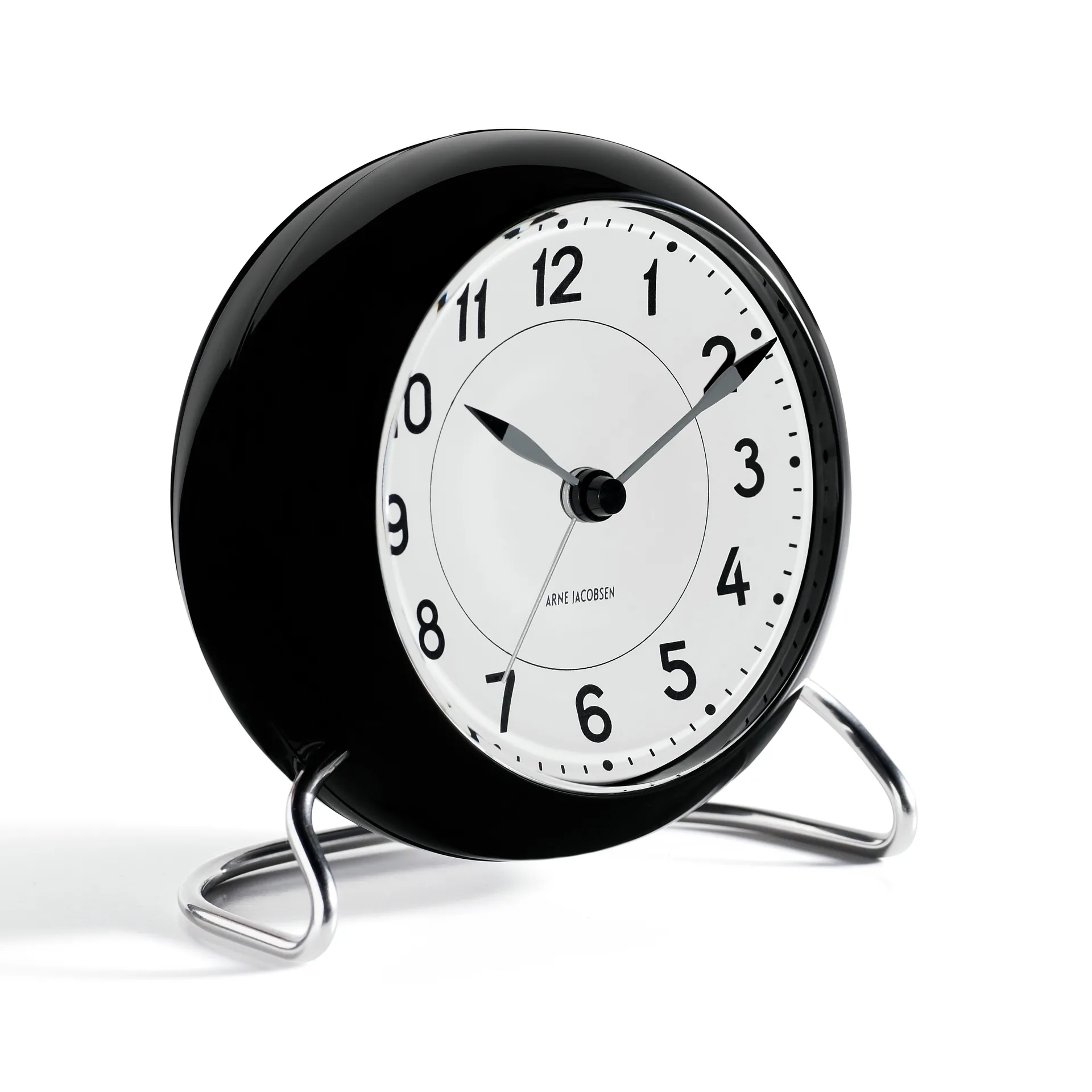 AJ Station tafel klok, zwart Arne Jacobsen Clocks