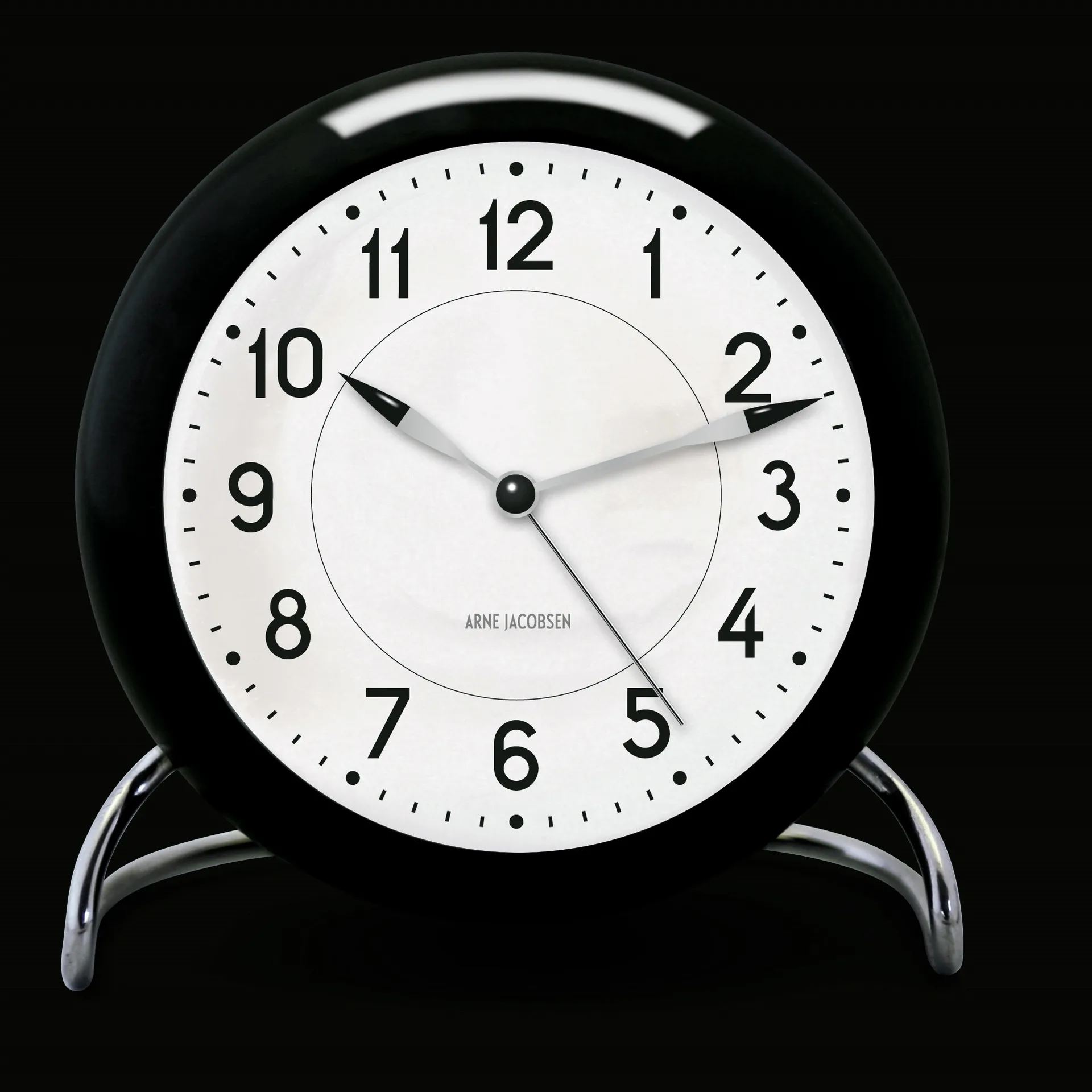 AJ Station tafel klok, zwart Arne Jacobsen Clocks