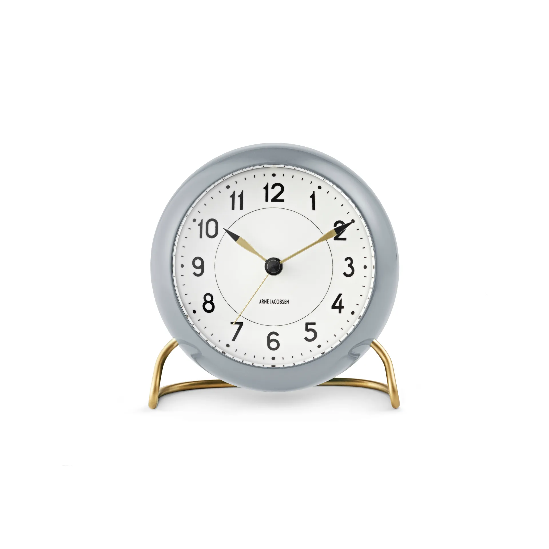 AJ Station tafelklok 12 cm, grijs-wit Arne Jacobsen Clocks