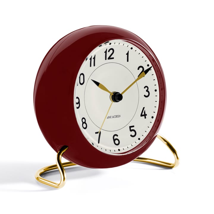 AJ Station tafelklok bourgondisch, bourgondisch Arne Jacobsen Clocks