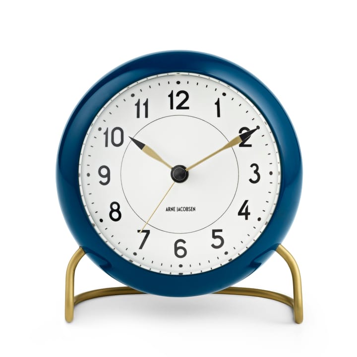 AJ Station tafelklok petrolblauw, petrolblauw Arne Jacobsen Clocks