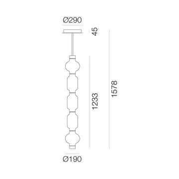 Alambicco verticale hanglamp - 5 glaskappen - Artemide