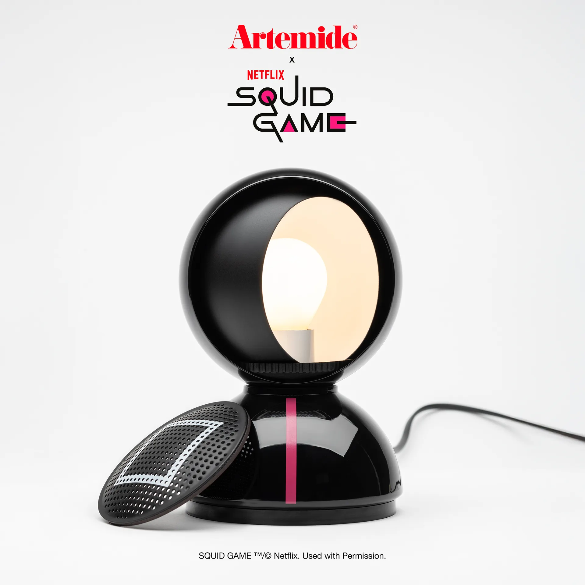 Eclisse x Squid Game tafellamp Special Edition, Guard black Artemide