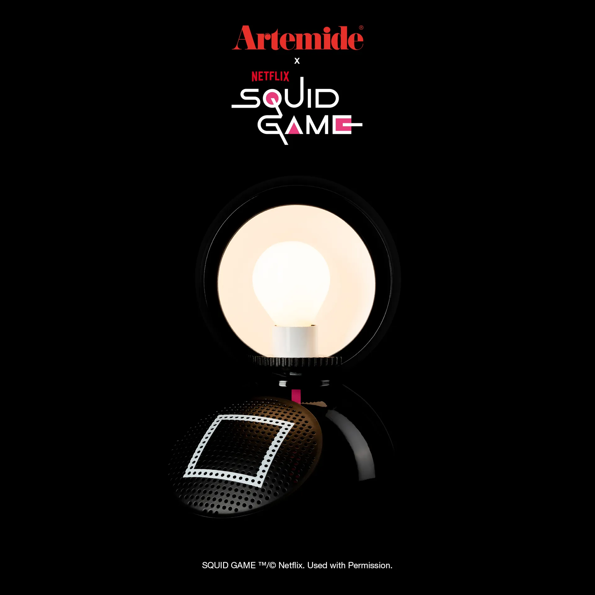 Eclisse x Squid Game tafellamp Special Edition, Guard black Artemide