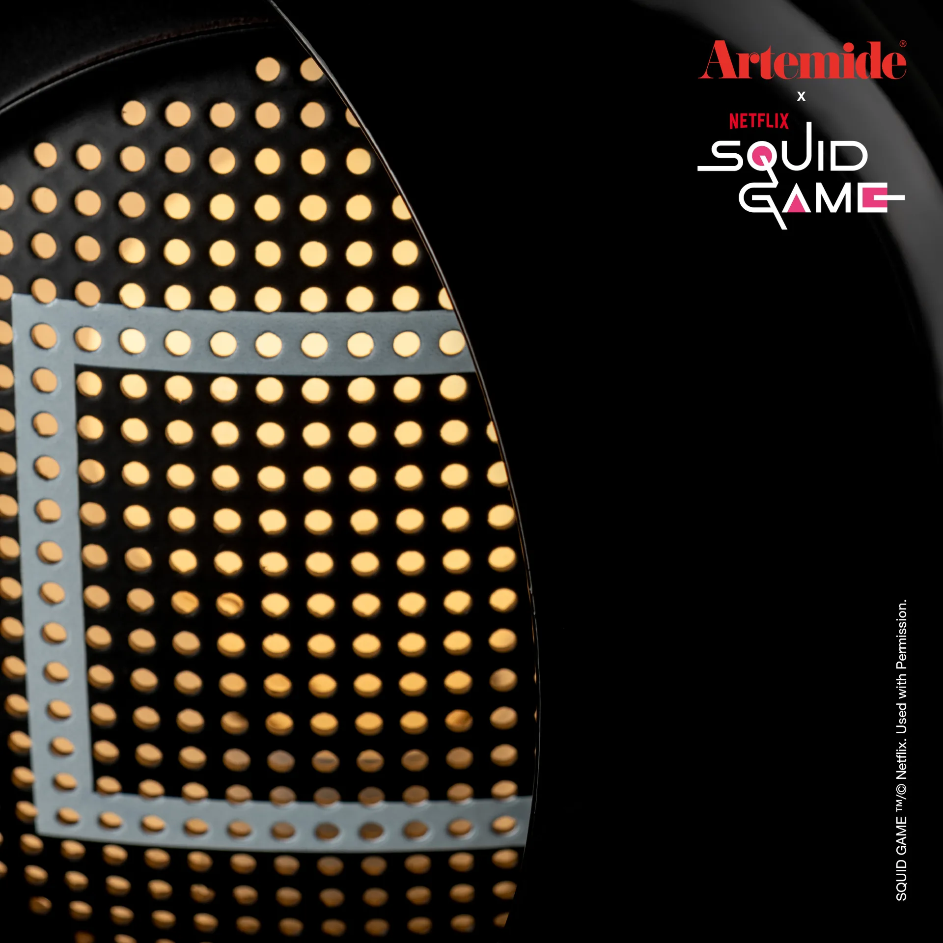 Eclisse x Squid Game tafellamp Special Edition, Guard black Artemide