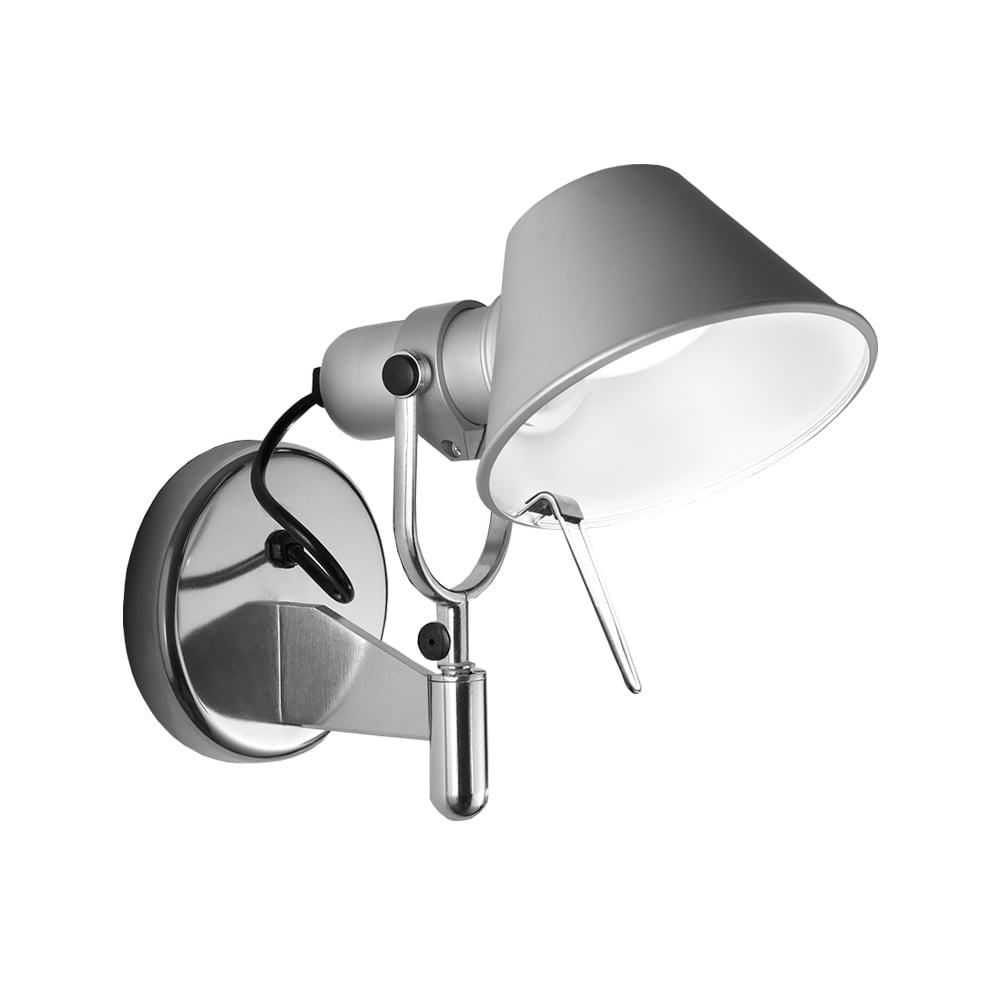 Artemide Tolomeo Faretto wandlamp aluminium, zonder aan-uit knop