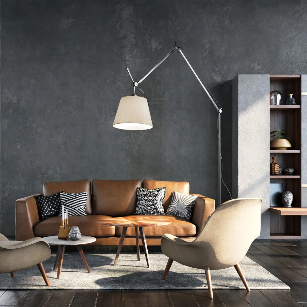 Tolomeo Mega vloerlamp, zwart-zwart, ø42cm Artemide