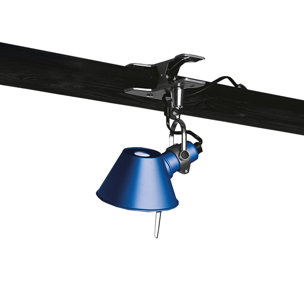 Artemide Tolomeo Micro Pinza wandlamp klembevestiging blauw