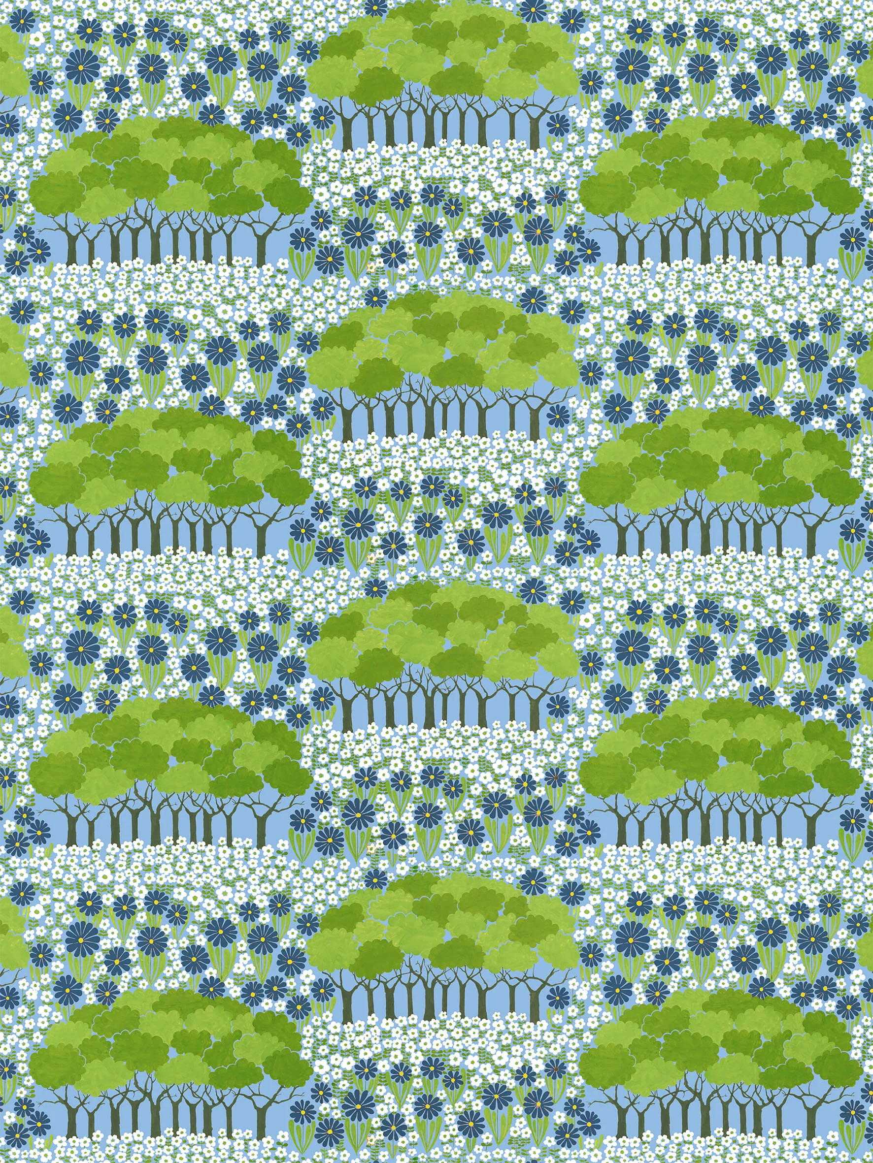 Allé stof, Groen-blauw Arvidssons Textil