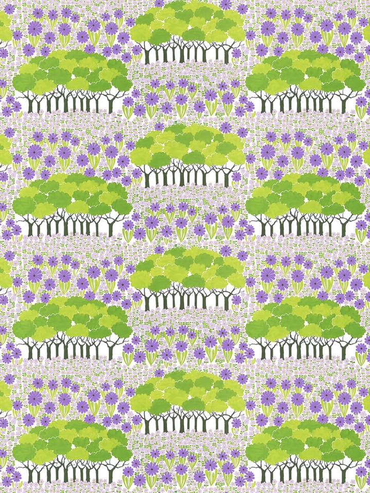 Allé stof - Groen-paars - Arvidssons Textil