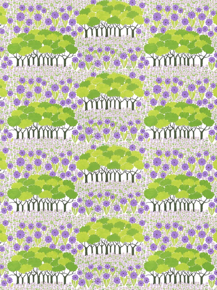 Allé stof - Groen-paars - Arvidssons Textil