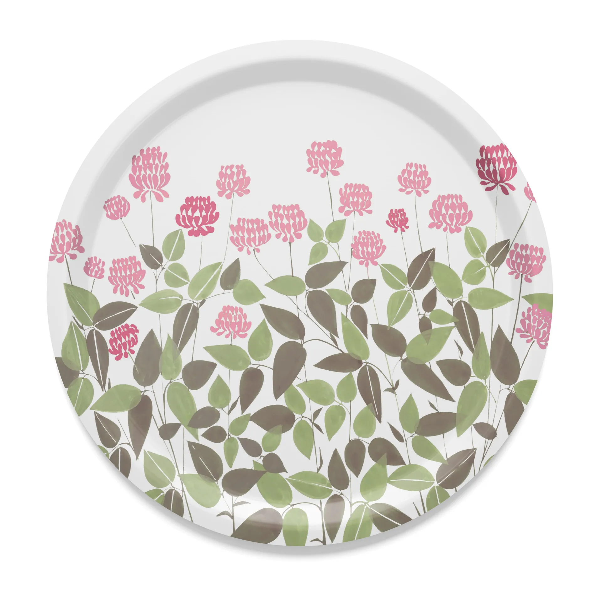 Ängsmark dienblad Ø31 cm, Groen-roze Arvidssons Textil