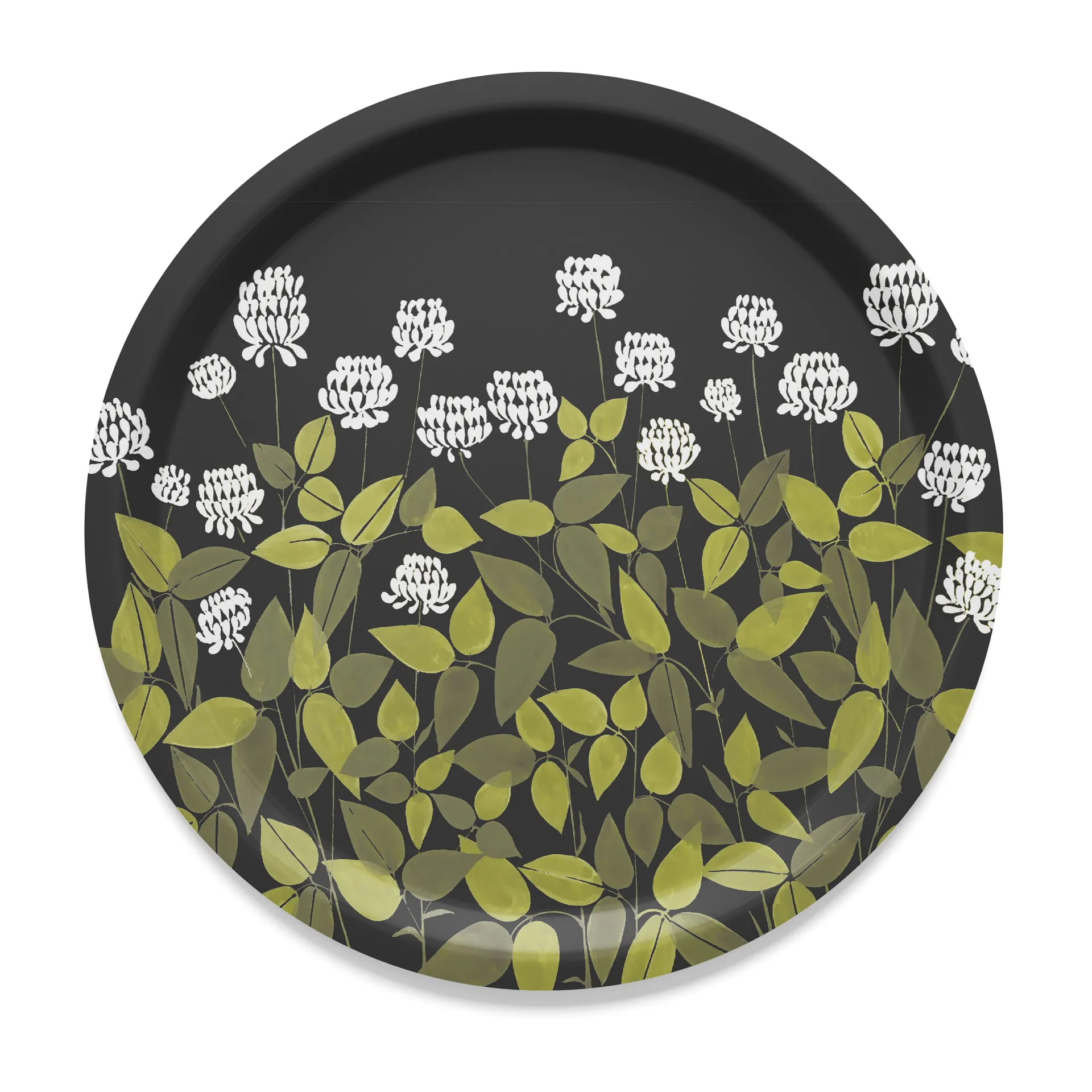 Ängsmark dienblad Ø31 cm, Groen-zwart Arvidssons Textil