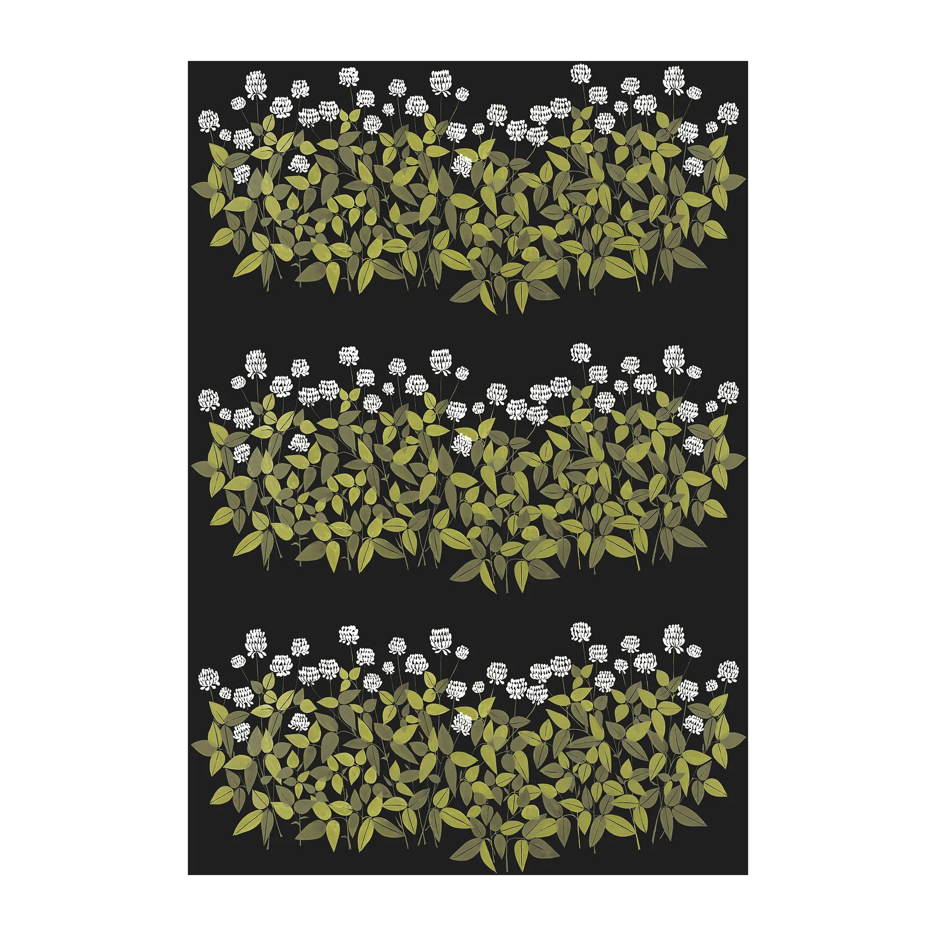 Ängsmark stof, Groen-zwart Arvidssons Textil