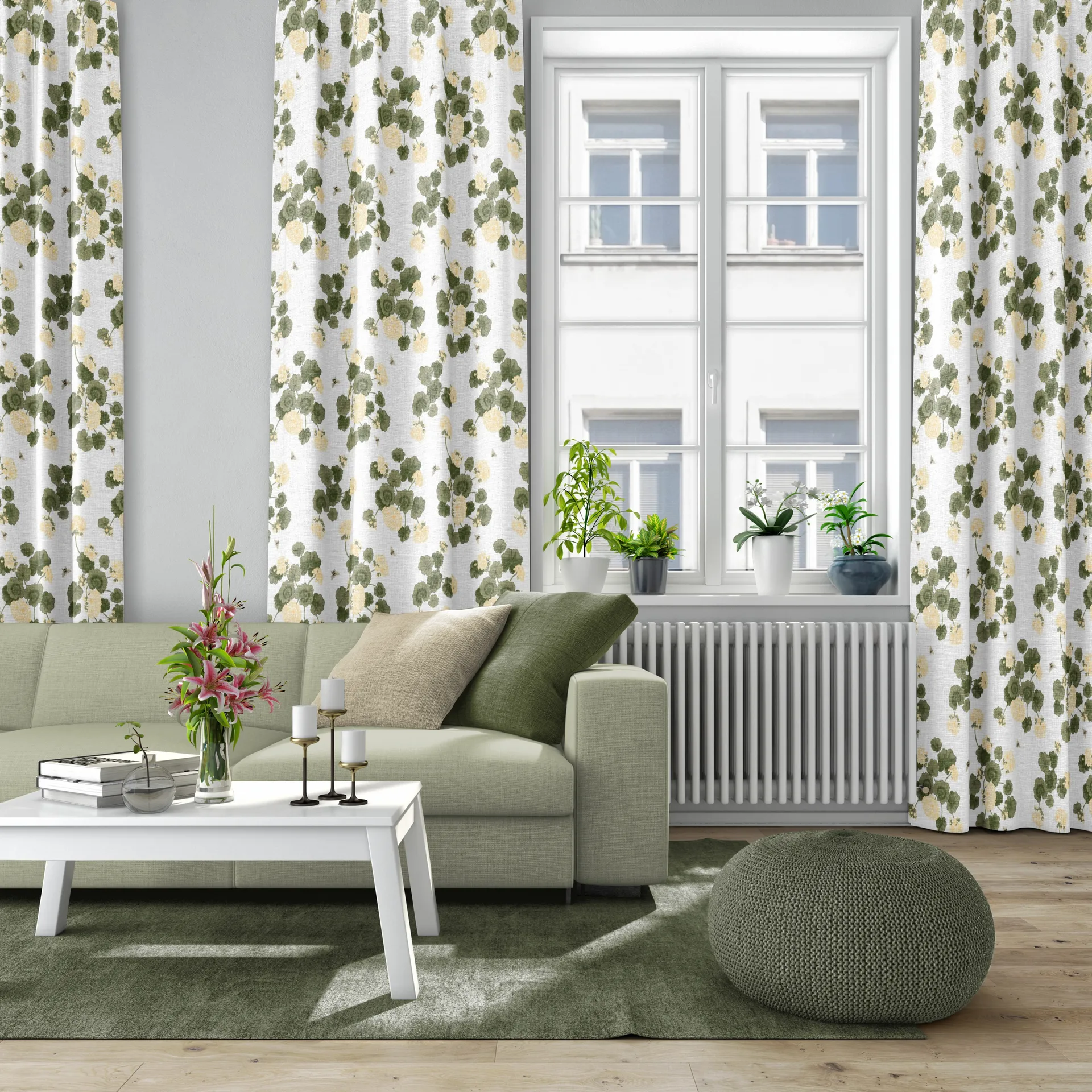 Astrid stof, Geel-groen Arvidssons Textil