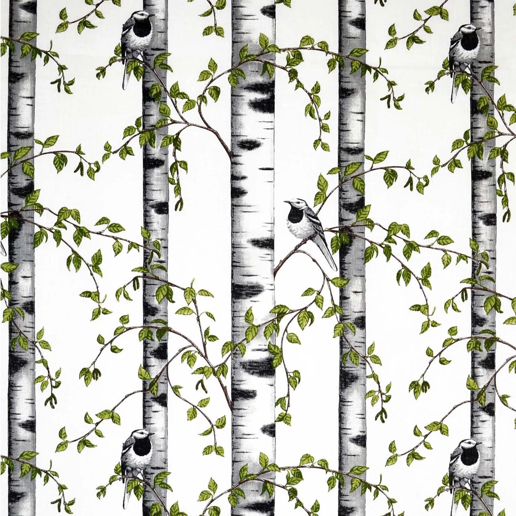 Björkdungen stof, wit Arvidssons Textil