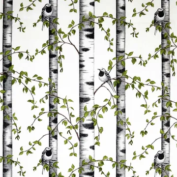 Björkdungen stof - wit - Arvidssons Textil