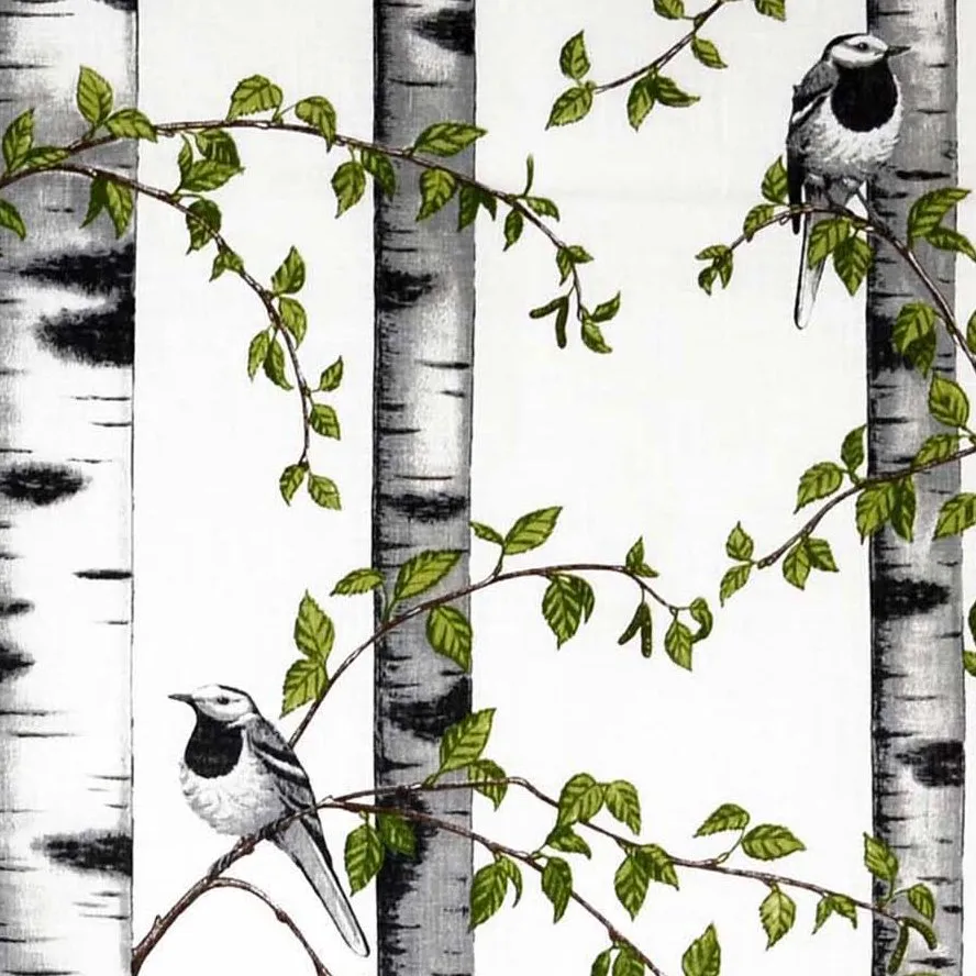 Björkdungen stof, wit Arvidssons Textil