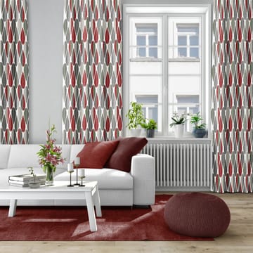 Blader stof - Rood-groen - Arvidssons Textil