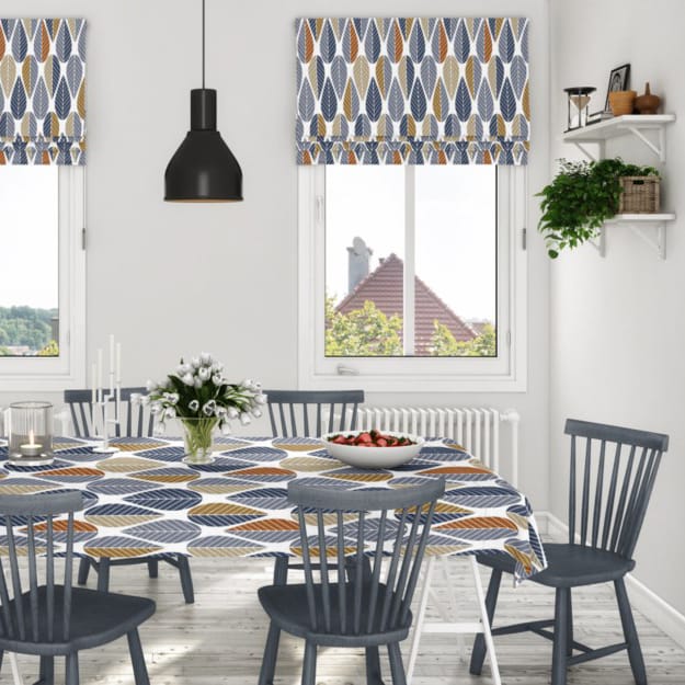 Blader tafelzeil, Blauw Arvidssons Textil