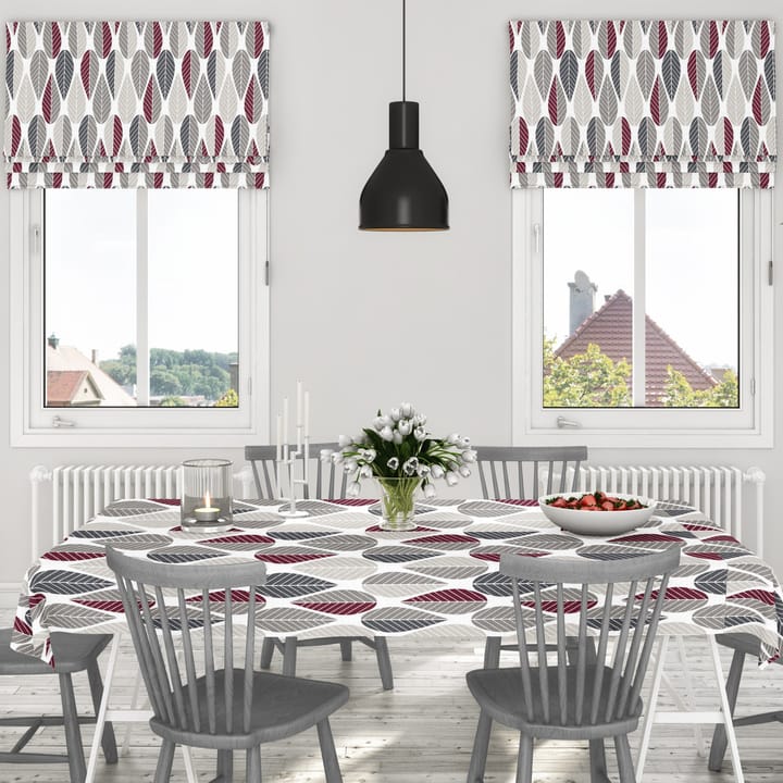 Blader tafelzeil, Grijs-rood Arvidssons Textil
