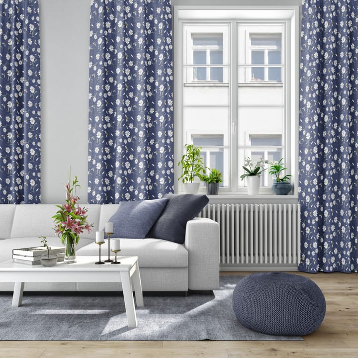Blomstersurr stof - Blauw - Arvidssons Textil