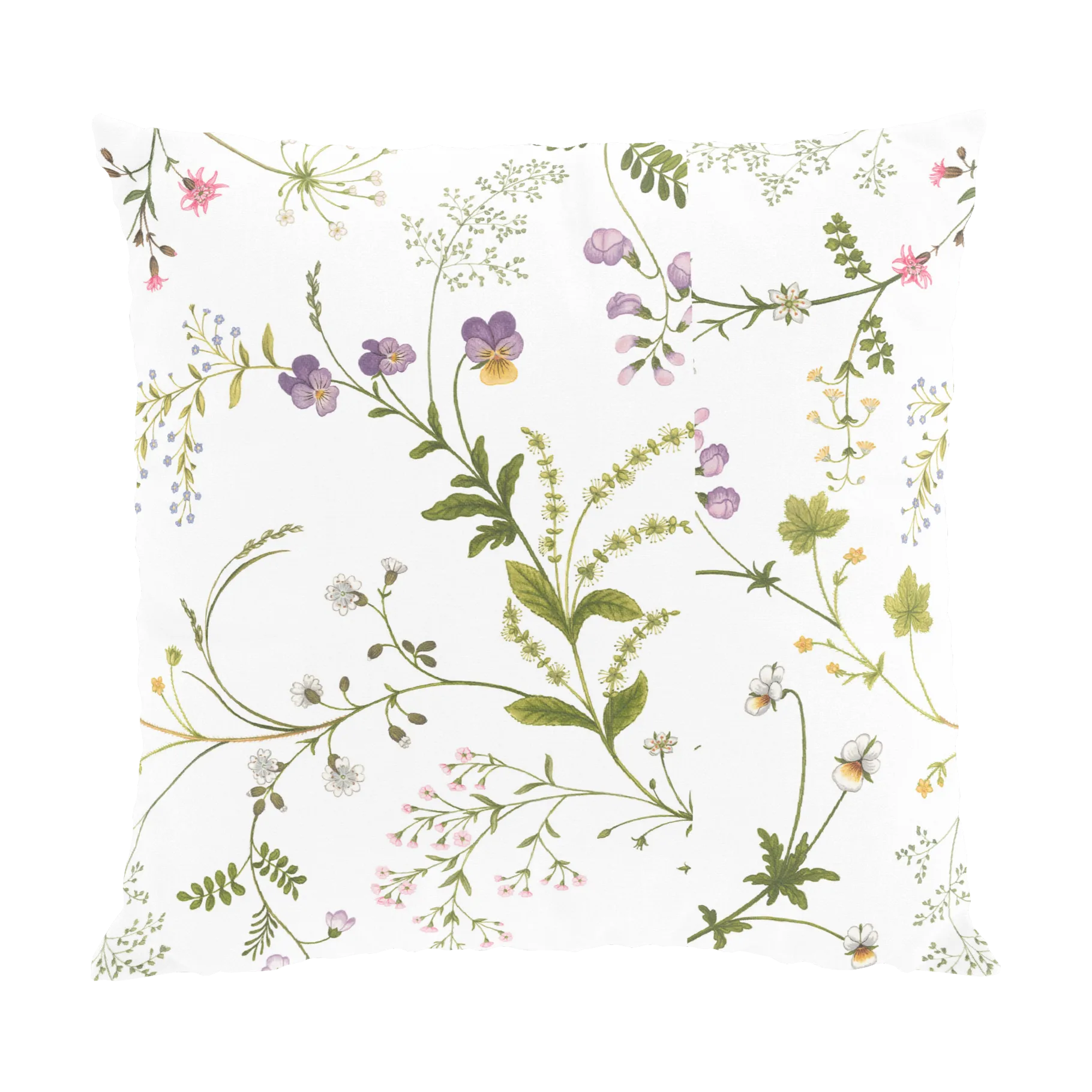 Blomsteryra kussenhoes 47x47 cm, Groen Arvidssons Textil